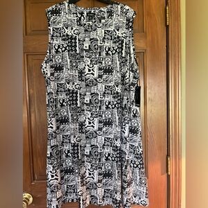 Black and White Patterned Sleeveless Dress XXL Brand New by Links!